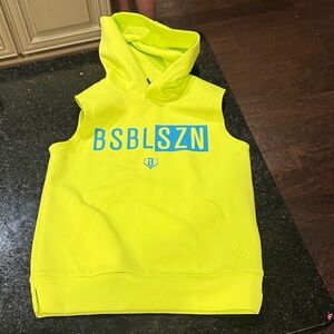 BSBLSZN Kids' Neon Yellow Sleeveless Hoodie YS brand new